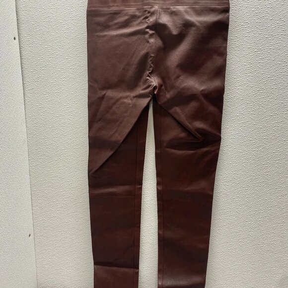 NEW SPRWMN Women's High-Waisted Leather Ankle Leggings Brown Size 29 x 28 - Picture 7 of 12